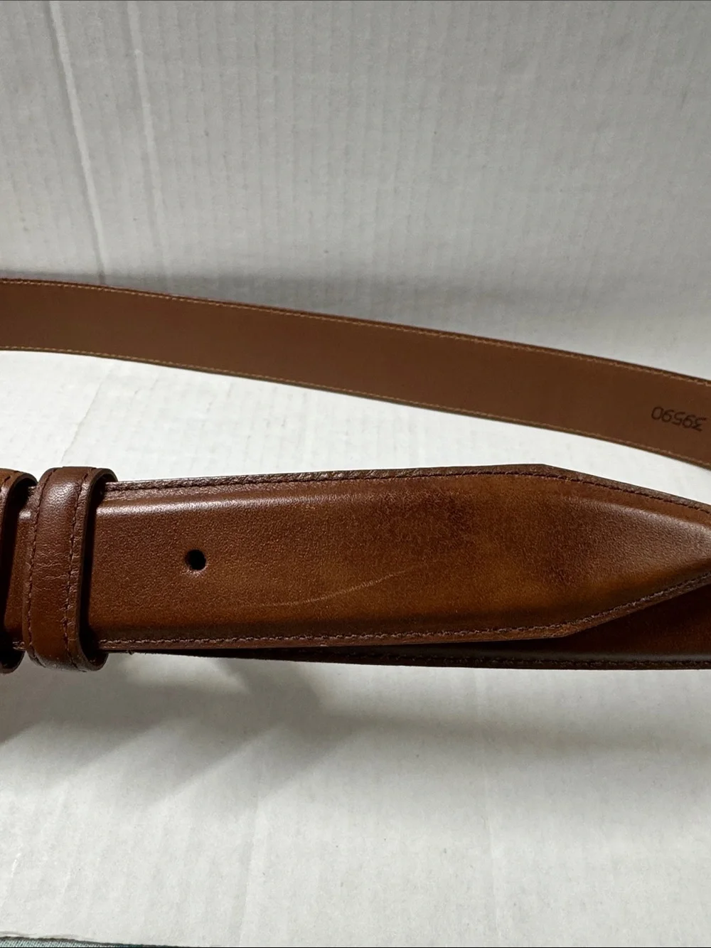Allen Edmonds Brown Leather Belt Silver Tone Buckle 39590 Size 42 NEW